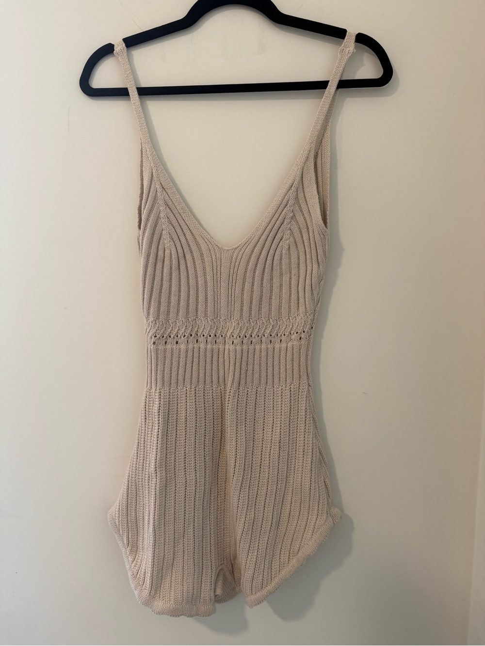 Beige Knit Romper